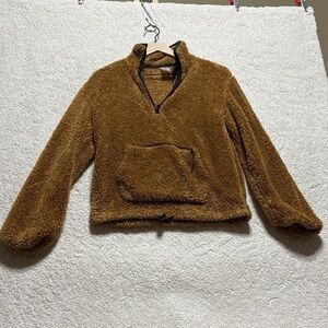 No Boundaries Tan Fleece Pullover